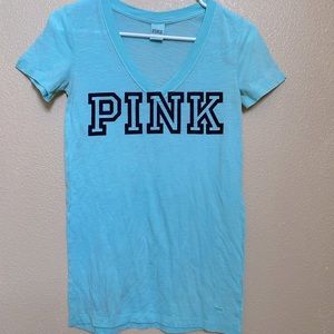 XS Victoria’s Secret PINK Light Blue T-Shirt